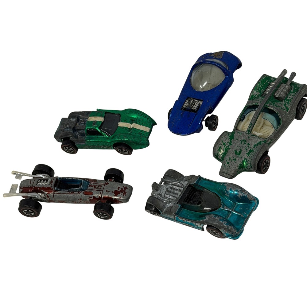 Vintage Hot Wheels Redline Lot 5 Cars Indy Mantis Chaparral Ford J Silhouette